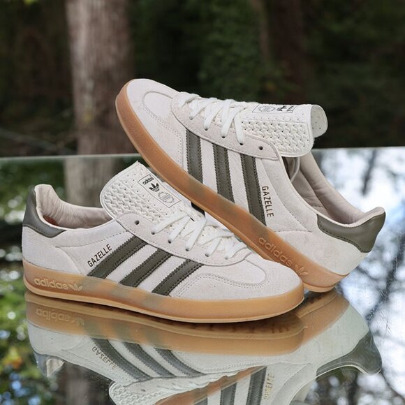 Adidas Gazelle Indoor White Olive Strata - Picture 7 of 15